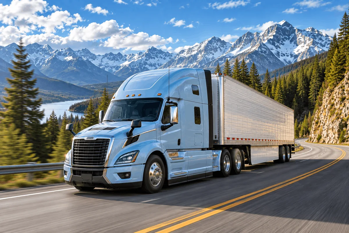 Truck fleet on highway